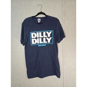 Budlight T Shirt Adult L Navy Blue Graphic Tee Dilly Dilly Beer Drinking Party